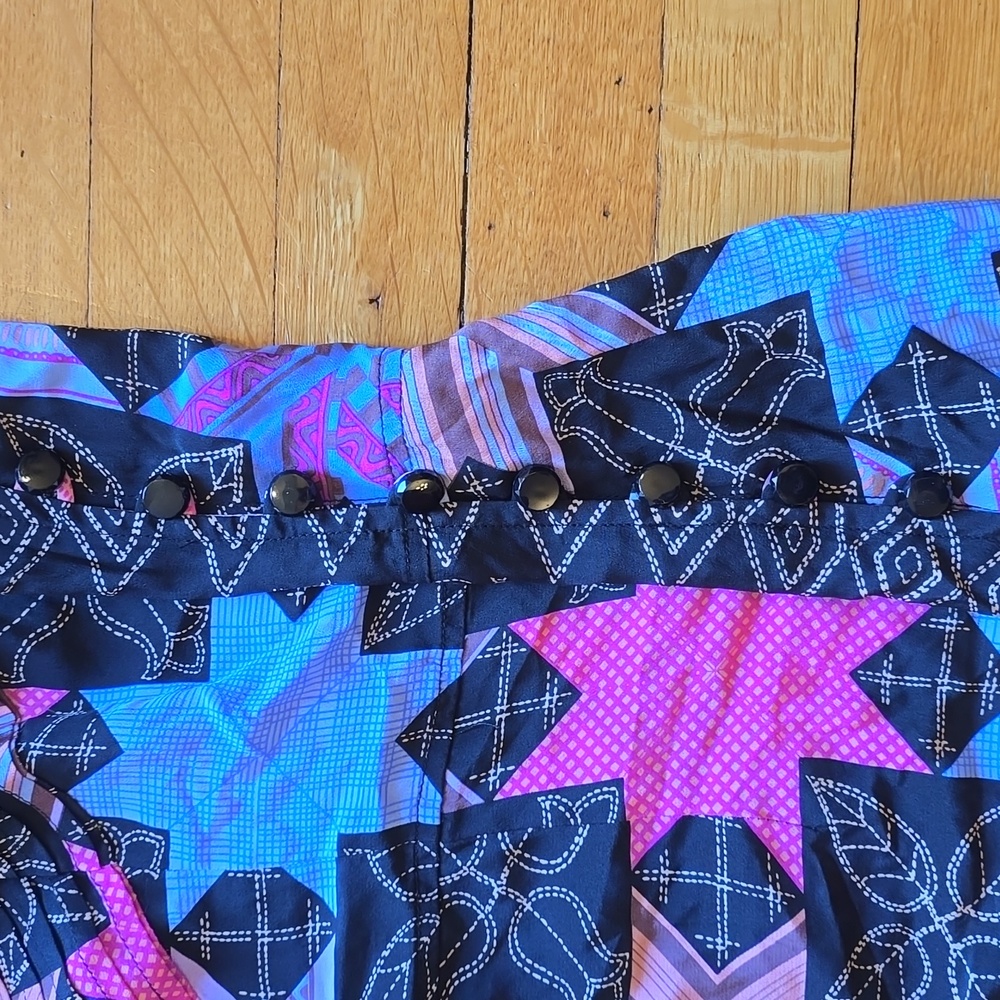 NWT,Plenty by Tracy Reese Hawaiian Quilt Star Print One Shoulder Silk Top,  0 - Picture 9 of 13